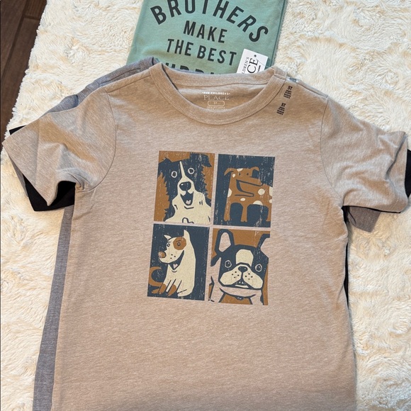 The Children's Place Kids Tees - Green, Tan, Gray, Black. Pack of 4 Tees - Picture 4 of 5